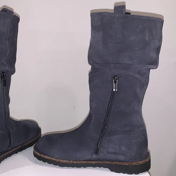BIRKENSTOCK LUTON HIGH SUEDE GRAPHITE HYDROPHOBIC 36-5L boots suede blue