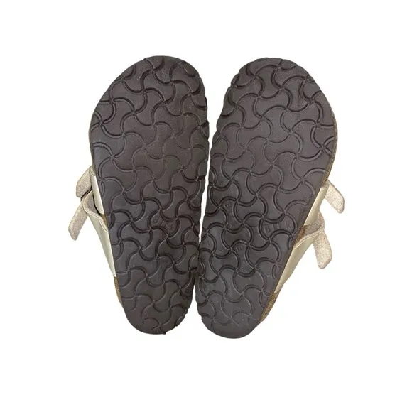 Birkenstock Mayari Strappy Toe Post Soft Footbed White Faux Leather Sandals