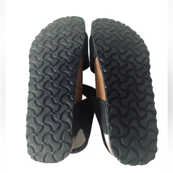 Birki’s Ellice Leather Black Sandals Women Size 7 Gorpcore Hiking Outdoor NWOB