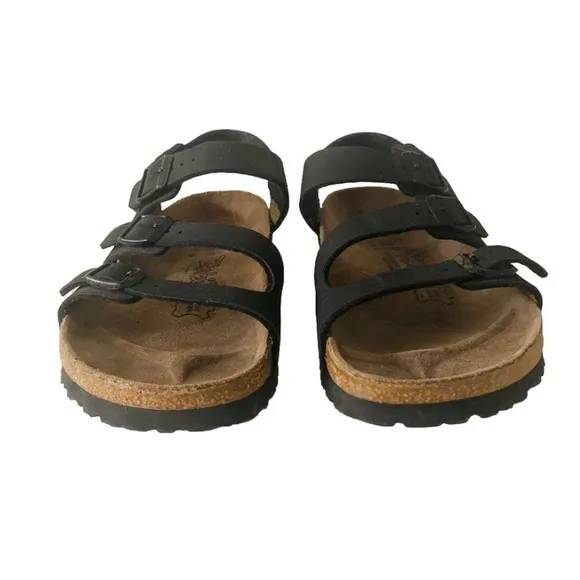 Birki’s Ellice Leather Black Sandals Women Size 7 Gorpcore Hiking Outdoor NWOB