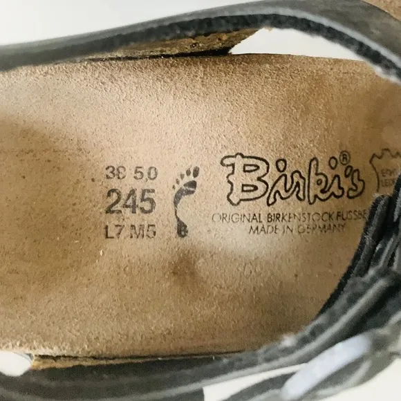 Birki’s Ellice Leather Black Sandals Women Size 7 Gorpcore Hiking Outdoor NWOB