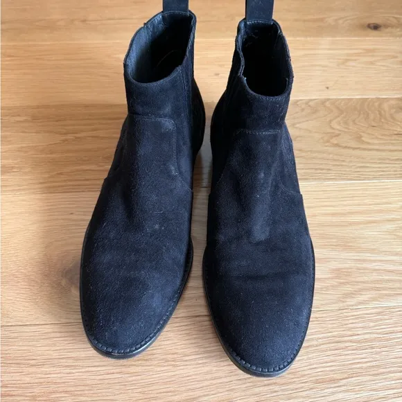 black suede ankle boots, worn once. too small :-(so cute, almost new condition.