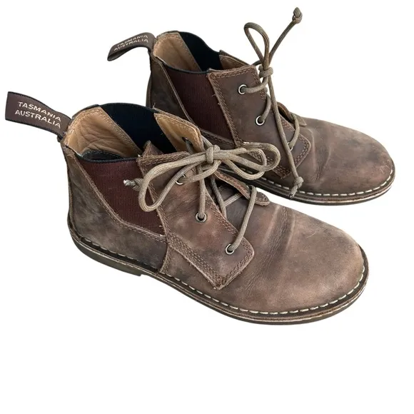 Blundstone Men’s Casual Chukka Lace-Up Brown Leather Boots Size 6.5 Classic.
