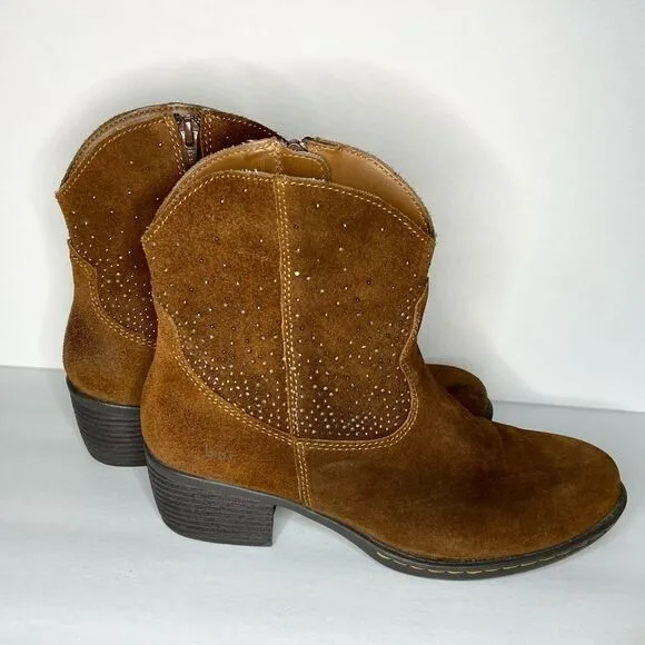 🤎b.o.c.🤎 leather suede boots cowgirl rivets s. 8