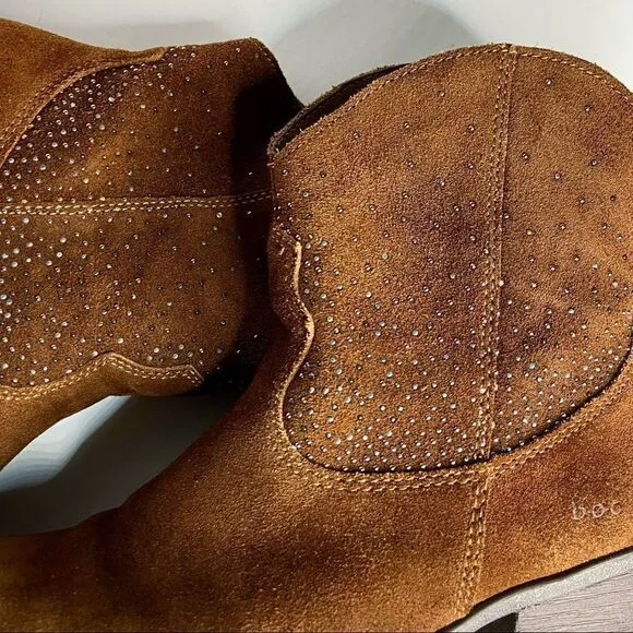 🤎b.o.c.🤎 leather suede boots cowgirl rivets s. 8