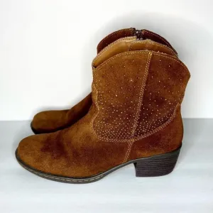 🤎b.o.c.🤎 leather suede boots cowgirl rivets s. 8