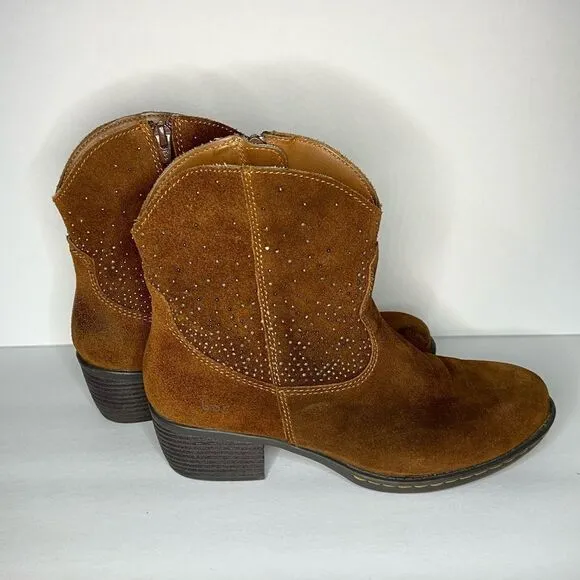 🤎b.o.c.🤎 leather suede boots cowgirl rivets s. 8