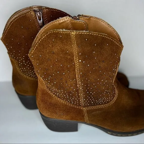 🤎b.o.c.🤎 leather suede boots cowgirl rivets s. 8