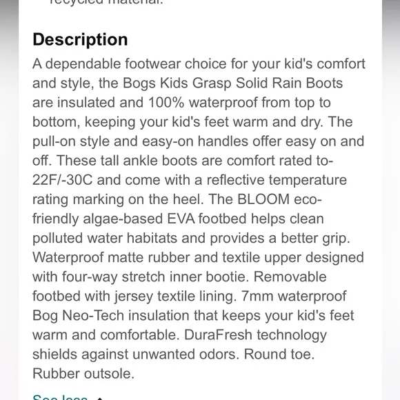 BOGS Classic Micro Camo Waterproof Rain Snow Boots Black Red Size 3  35