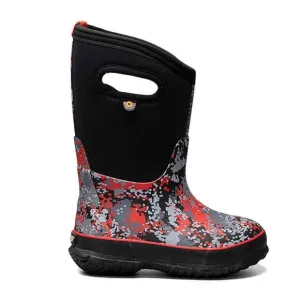 BOGS Classic Micro Camo Waterproof Rain Snow Boots Black Red Size 3  35