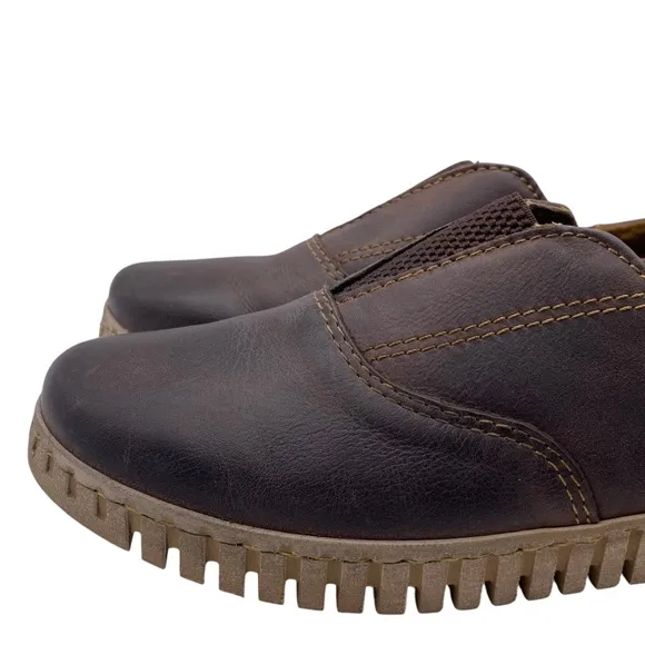 Born Berua Leather Slip On Shoes Sz 8 Brown Leather Flat Casual Comfort Padded