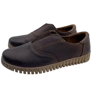 Born Berua Leather Slip On Shoes Sz 8 Brown Leather Flat Casual Comfort Padded