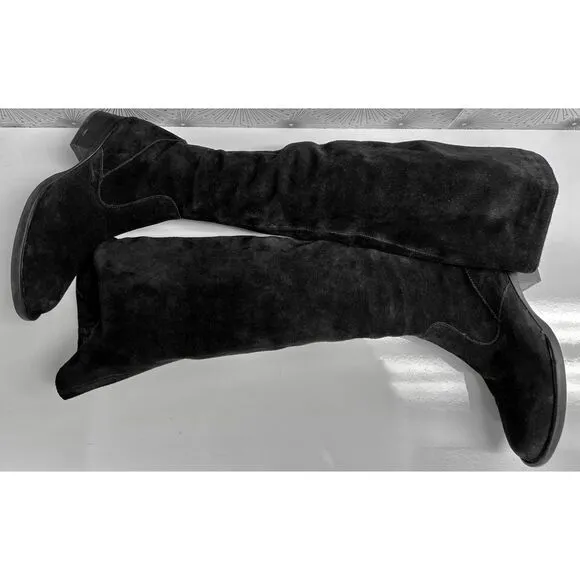 Born black suede over the knee boots