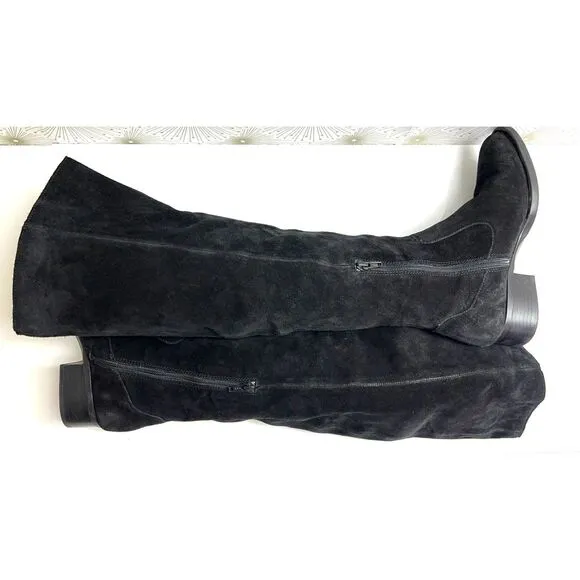 Born black suede over the knee boots