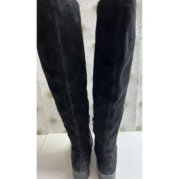 Born black suede over the knee boots