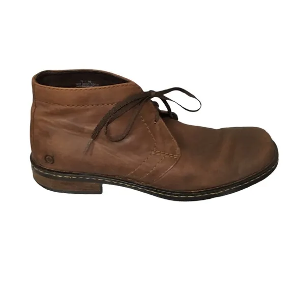 Born Brown Leather&amp; Lining Lace Casual Ankle Boots Shoes 12