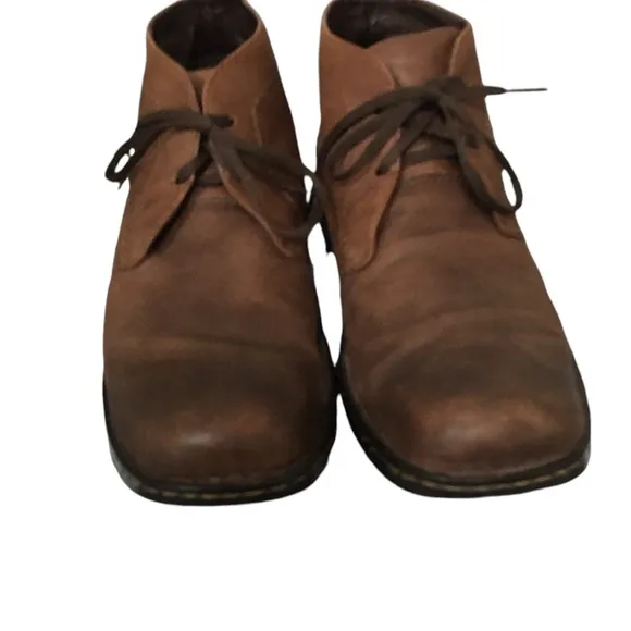 Born Brown Leather&amp; Lining Lace Casual Ankle Boots Shoes 12