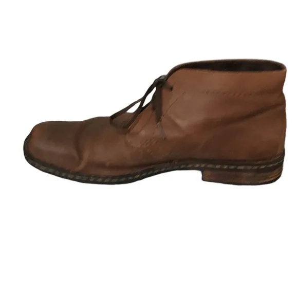 Born Brown Leather&amp; Lining Lace Casual Ankle Boots Shoes 12