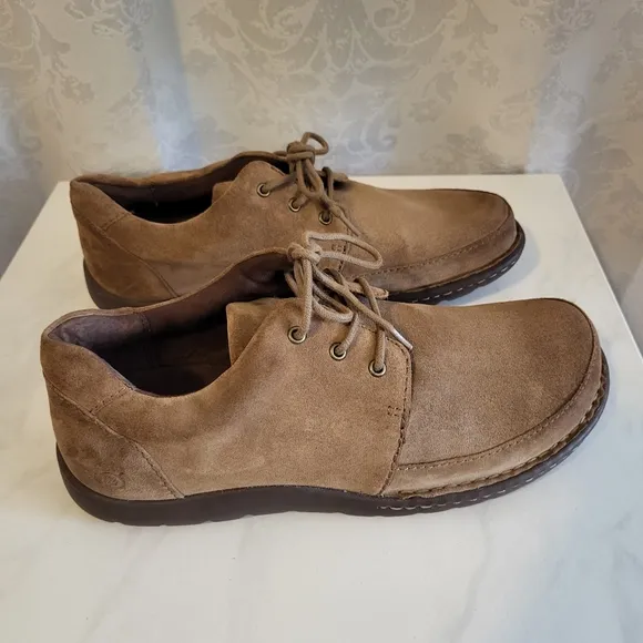 BORN Nigel 3 Eye Men's Suede Shoes, Size 10M, Color Tan, Lace Up, Comfy, Casual