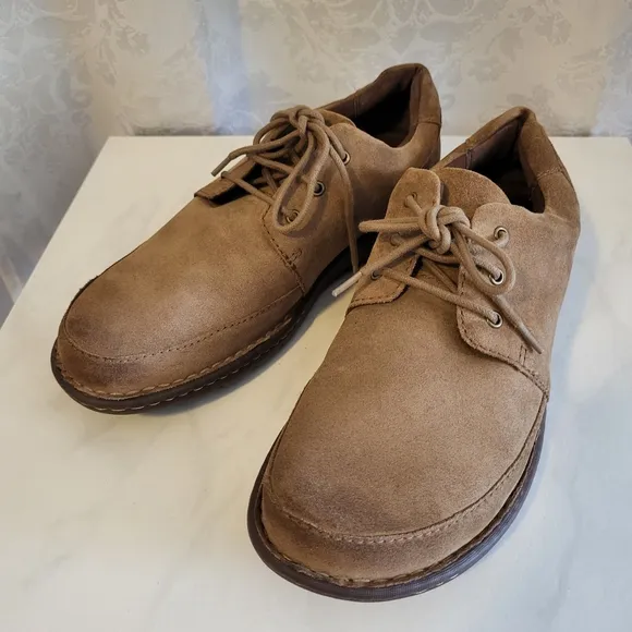 BORN Nigel 3 Eye Men's Suede Shoes, Size 10M, Color Tan, Lace Up, Comfy, Casual