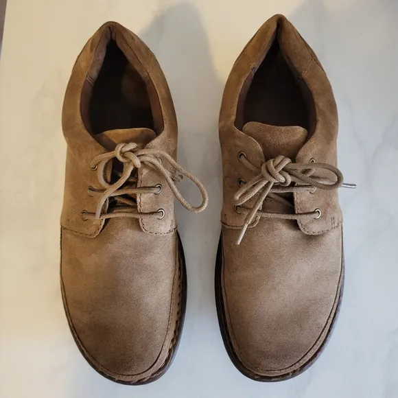 BORN Nigel 3 Eye Men's Suede Shoes, Size 10M, Color Tan, Lace Up, Comfy, Casual