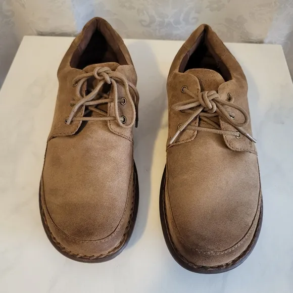 BORN Nigel 3 Eye Men's Suede Shoes, Size 10M, Color Tan, Lace Up, Comfy, Casual