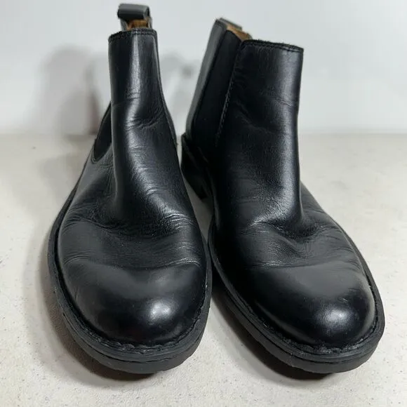 Born Shane Chelsea Shoes Mens 8,5 Black Leather Pull On Casual Comfort Boots