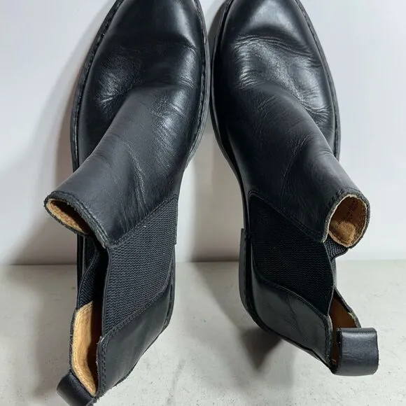 Born Shane Chelsea Shoes Mens 8,5 Black Leather Pull On Casual Comfort Boots