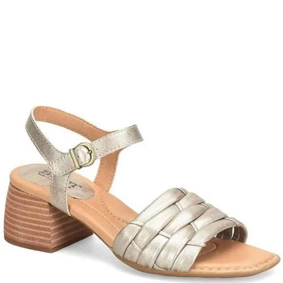 Born Shonie Leather Block Heel Sandals shoes womens size 10