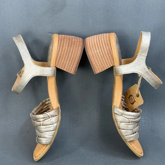 Born Shonie Leather Block Heel Sandals shoes womens size 10