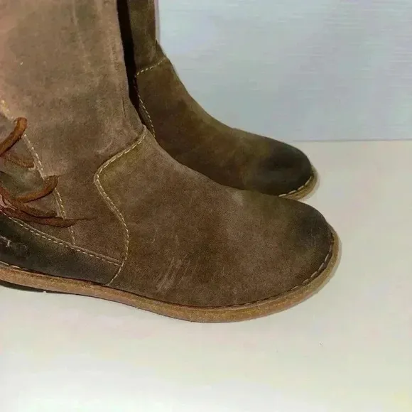 Born Tarla Brown Distressed Suede Leather Lace Up 8.5/40 M/W