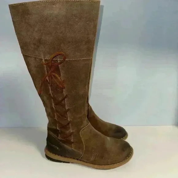 Born Tarla Brown Distressed Suede Leather Lace Up 8.5/40 M/W