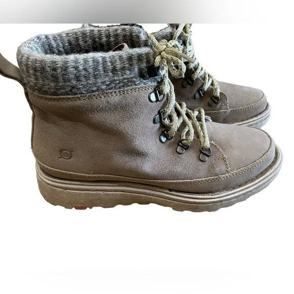 BORN  Women's  Orlene Taupe Birch Leather Boots Size 9.5