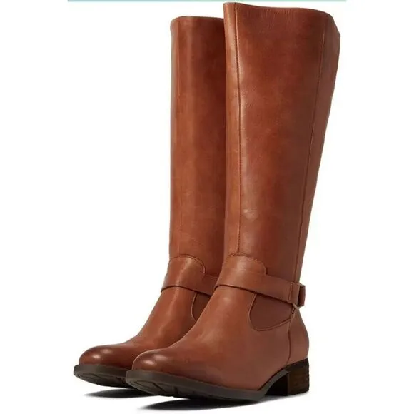 Born Saddler BR0028806 Boots Women 7 Brown Leather Ankle Strap Knee-High ZPO1821