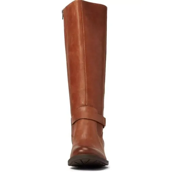 Born Saddler BR0028806 Women's 7.5 Brown Leather Block Heel Riding Boots ZPO1837