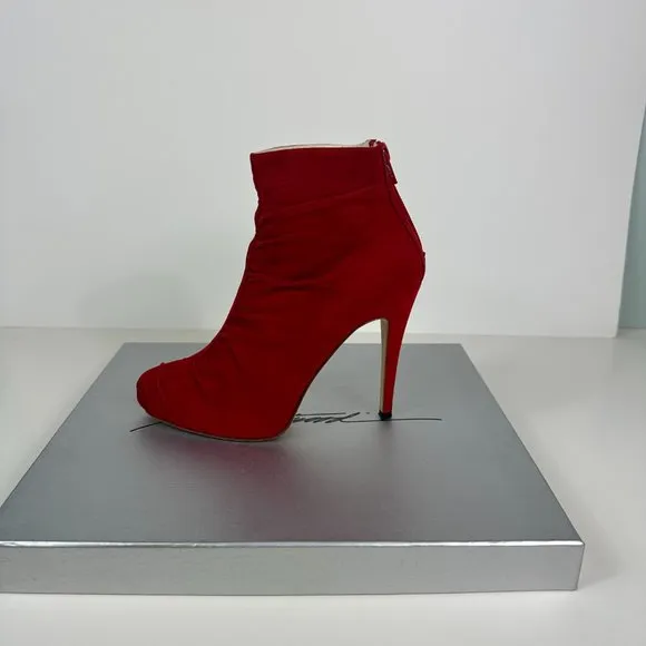 Brian Atwood suede leather boots with hidden platform