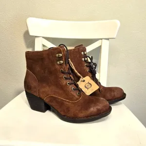 Børn Boots, Brown Lace-Up Ankle Boots, Western, Size 7.5