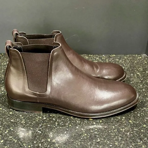 Brooks Brothers 1818 Dark Brown Leather low Boots. Size 9.5. Made in Italy.