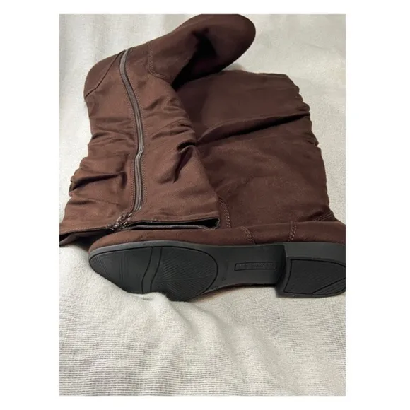 BROWN Faux Suede Boots By Lower Eastside