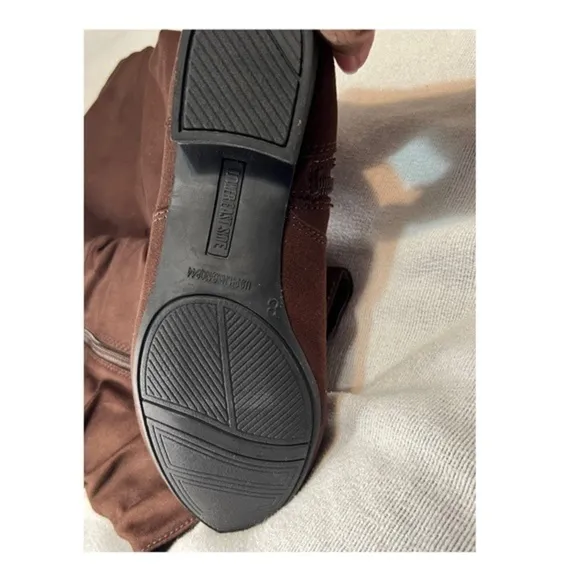 BROWN Faux Suede Boots By Lower Eastside