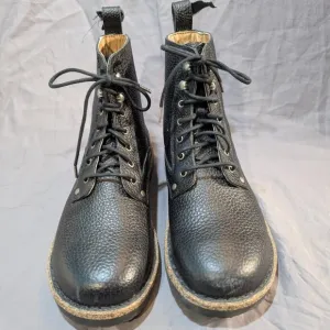 Bryson Natural Leather Black Lace Up Combat Boots Size 42