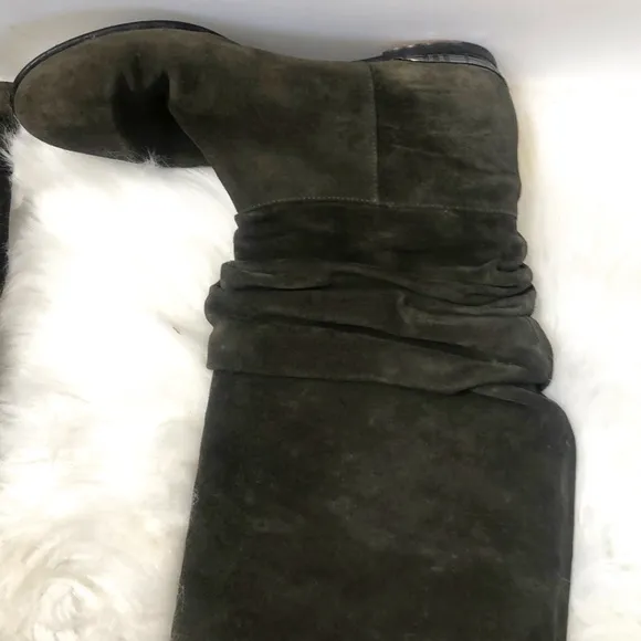 Burberry Suede Ruffle Boots Women's 36 COA