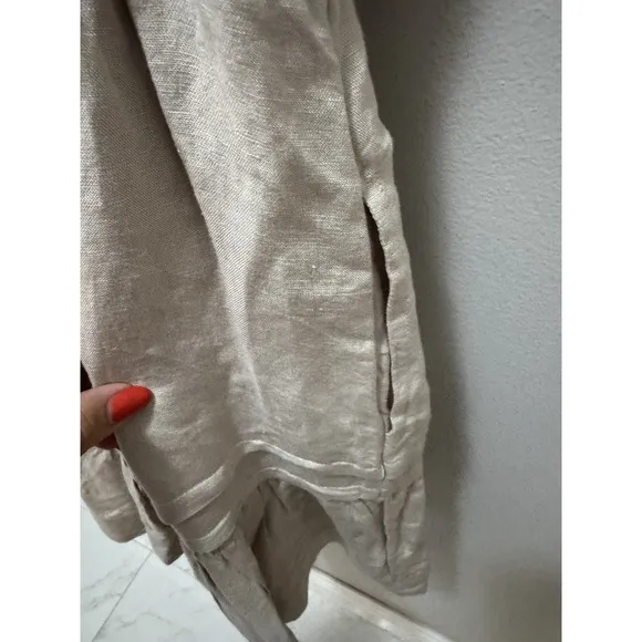By Anthropologie Somerset Linen Mini Smocked Dress Size XXS