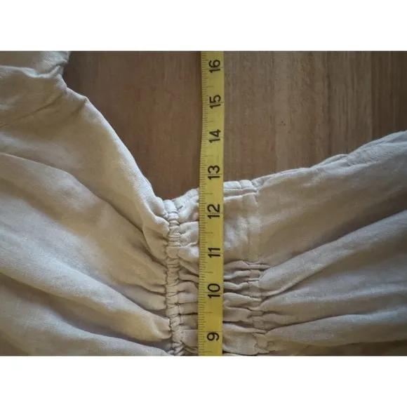 By Anthropologie Somerset Linen Mini Smocked Dress Size XXS