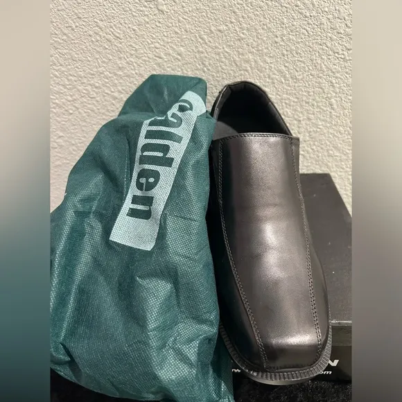 CALTO Men's Elevator Shoes - Black Leather Slip-On Loafers 3.6 Inches taller M 7