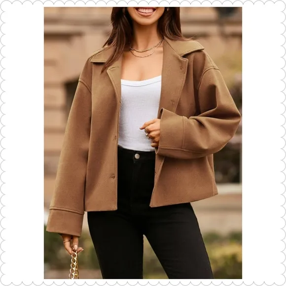 Caramel Versatile Collared Neck Jacket