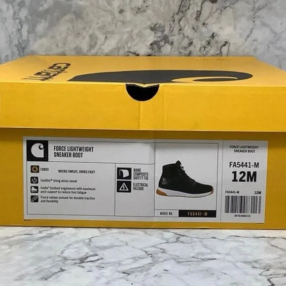 Carhartt Size 12M Force 5&quot; Lightweight Sneaker Boot Nano Comp Safety Toe P33-9