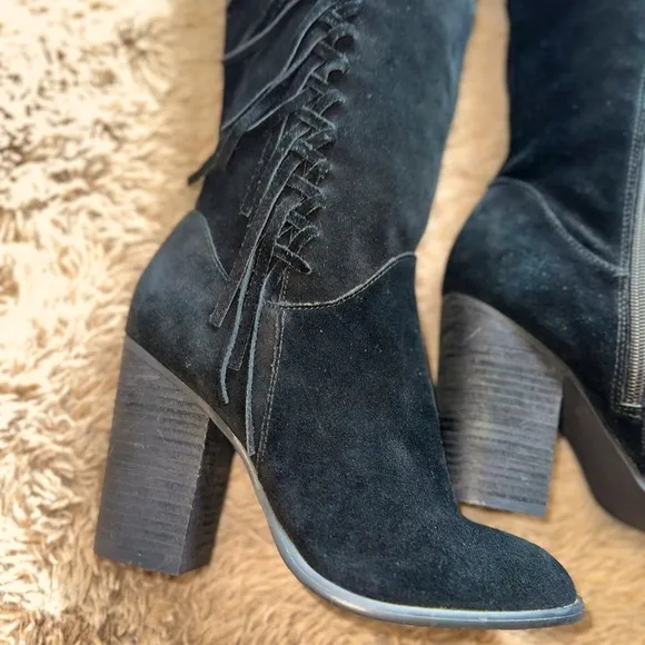 Carlos Santana Suede Knee-High Boots 7.5