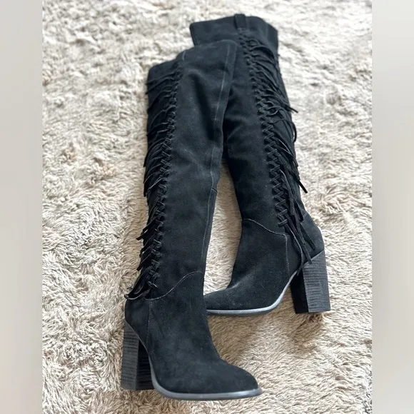 Carlos Santana Suede Knee-High Boots 7.5