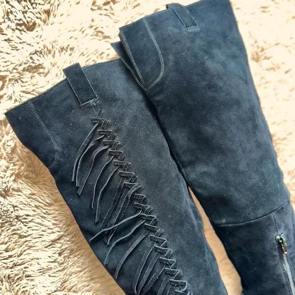 Carlos Santana Suede Knee-High Boots 7.5